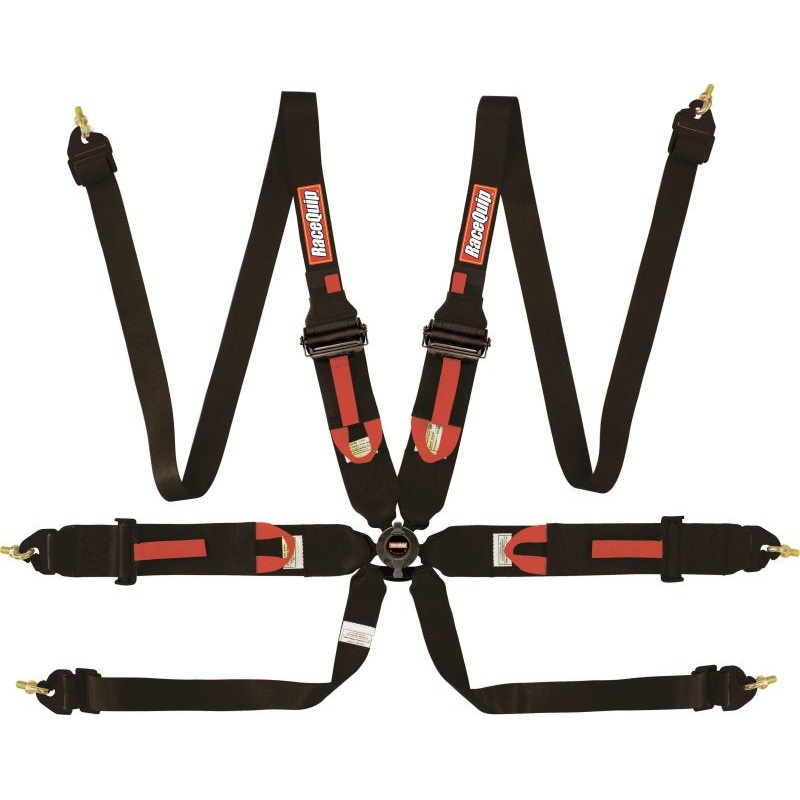 RaceQuip Black FIA CAMLOCK 6pt Pull Up Lap FHR