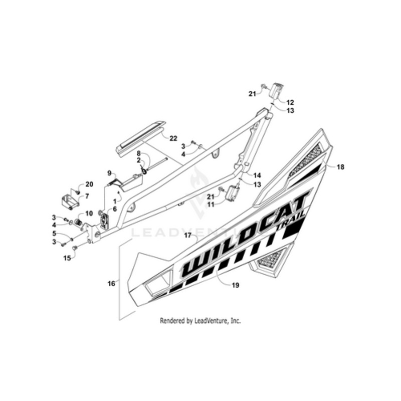 Door Panel W/Decals-L-Right(Wc Trail 2016) (Inc. 17-19) by Arctic Cat